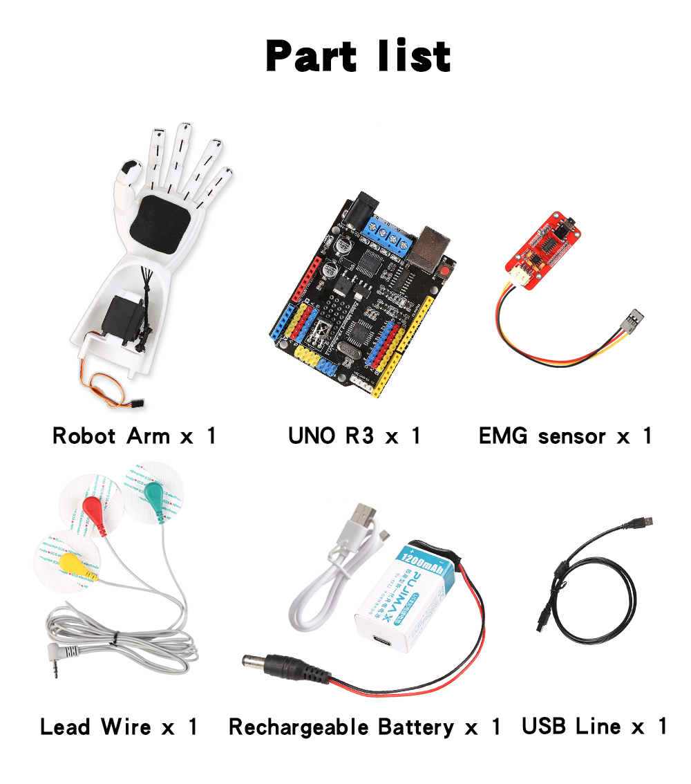 EMG Sensor Robotic Arm Electri - Arduino Robot 评论和价格