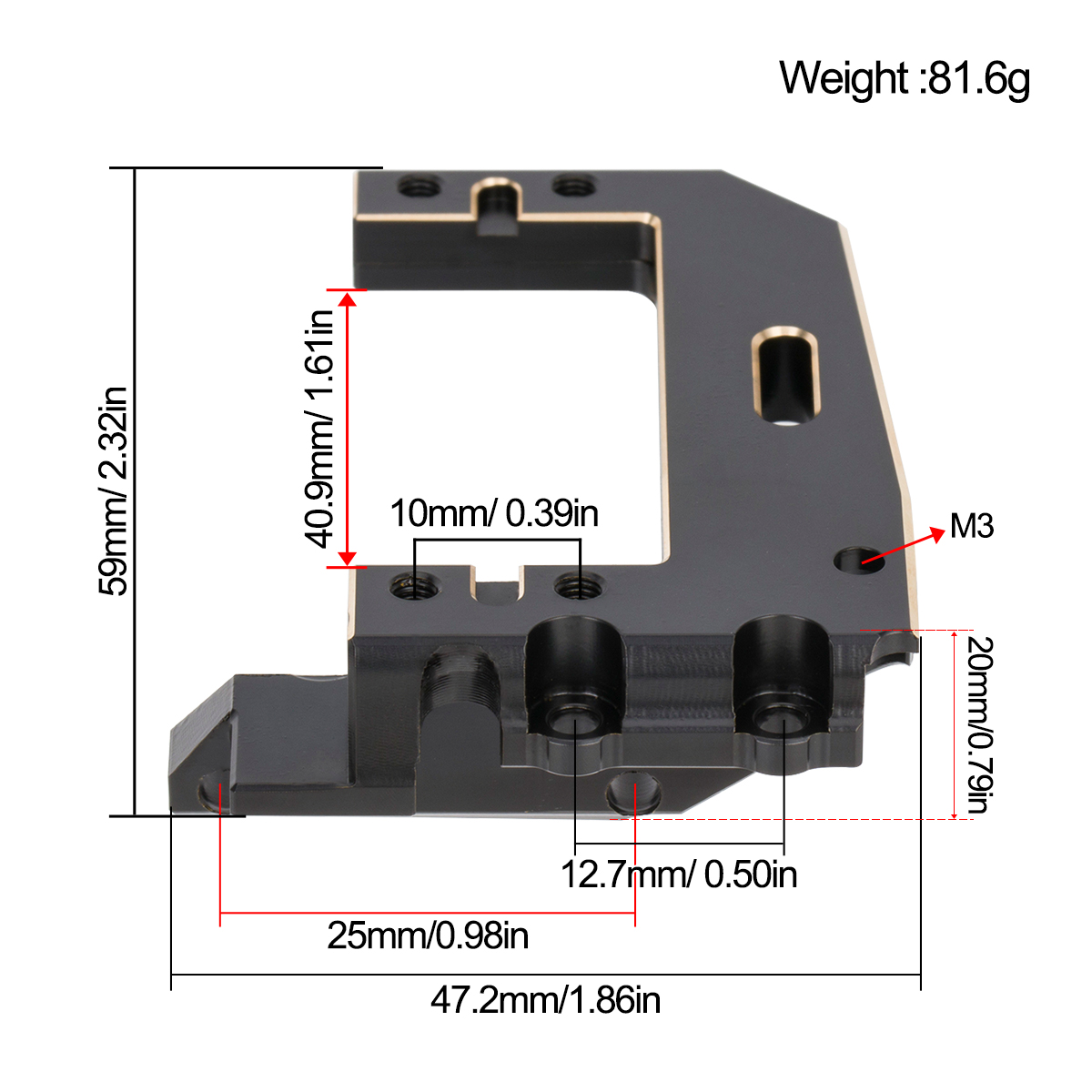 Machined Brass Servo Mount Bra - Servo Bracket 评论和价格