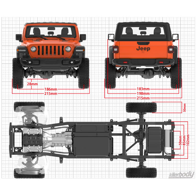 1/10 Killerbody 48765 RC Car H - Robot Car Kit 评论和价格