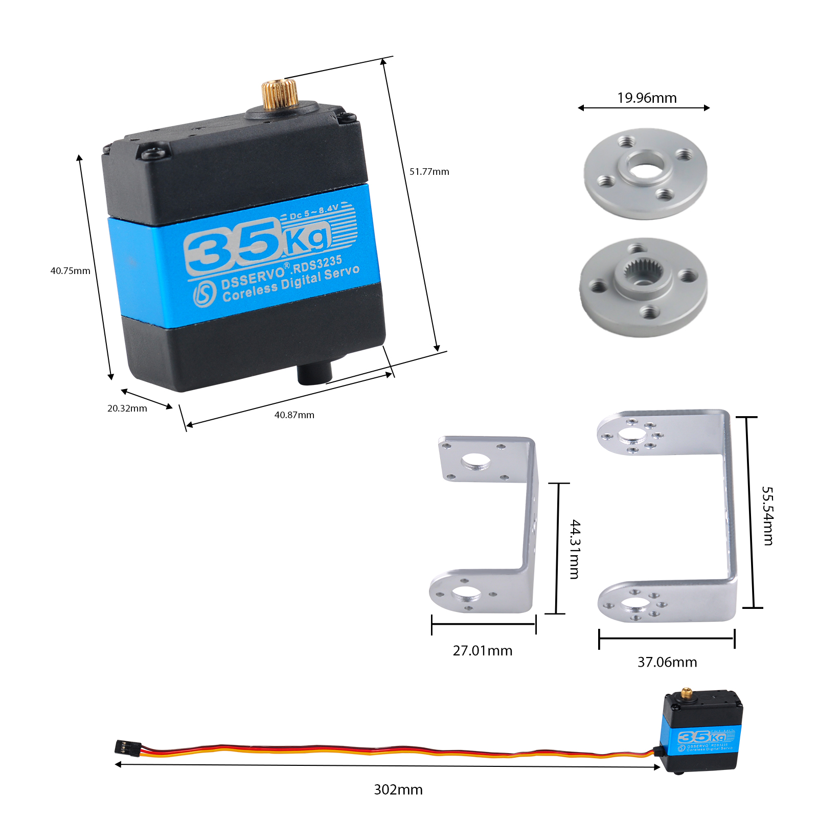 RDS3235 Digital Servo 35KG Cor - Servo Bracket 评论和价格