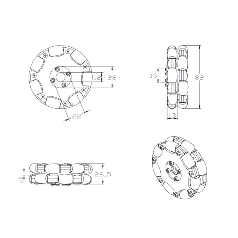 15KG Load 80mm Omnidirectional - Omni Wheel 评论和价格