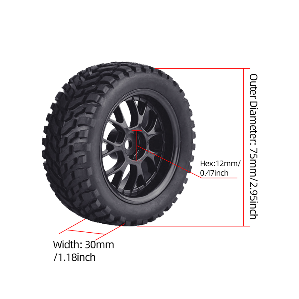 9imod 4Pcs 75mm Rubber RC Whee - Omni Wheel 评论和价格