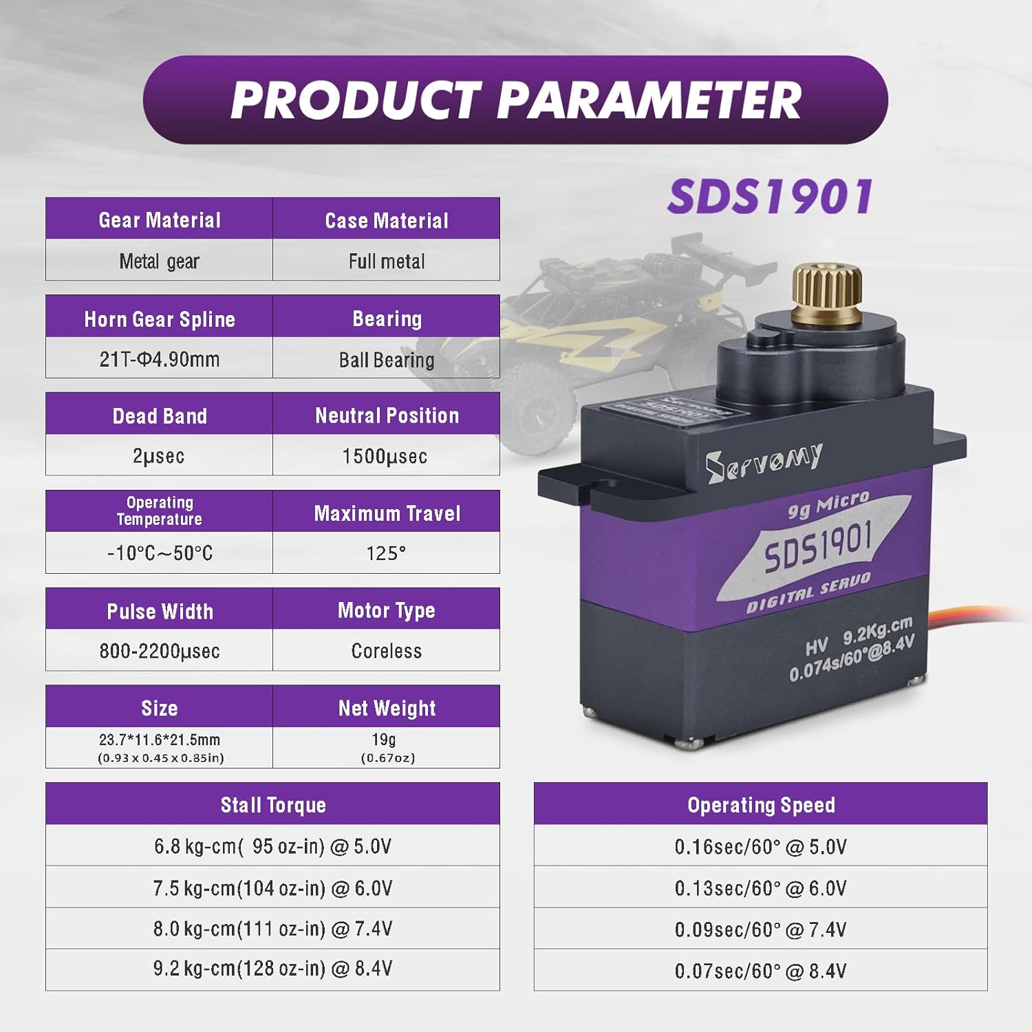 SERVOMY-SDS1901 Digital 9G Mic - Arduino Robot 评论和价格