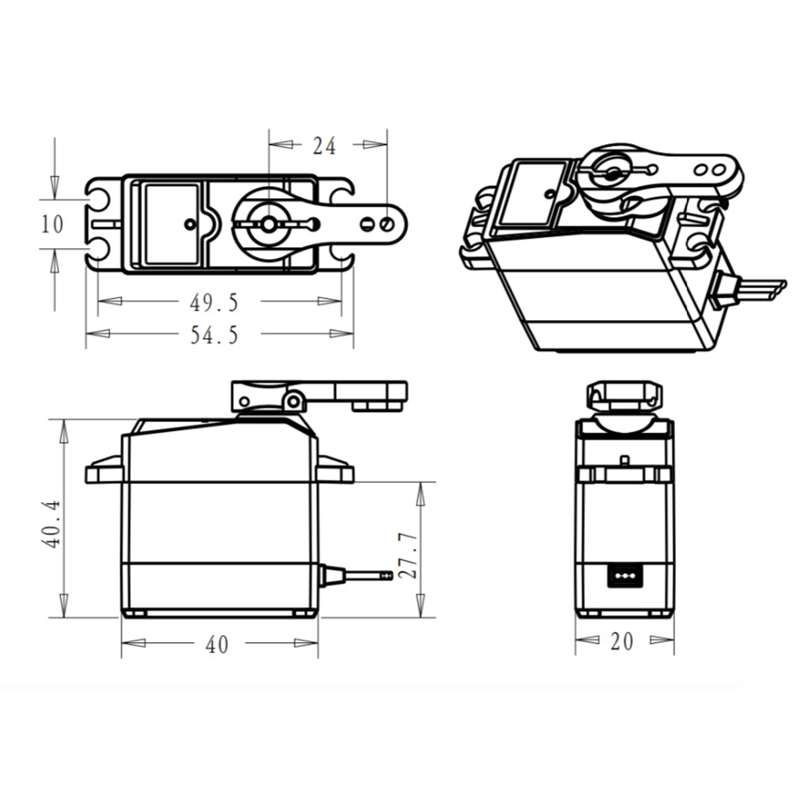 4PCS DS3225 25Kg RC Digital Se - Robot Arm Metal 评论和价格